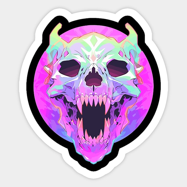 Zombie Cat Party Rave Trippy Festival DJ Sticker by QQdesigns